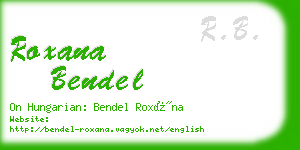 roxana bendel business card